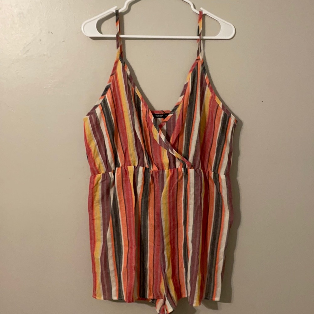 Shein curve striped romper size 1X